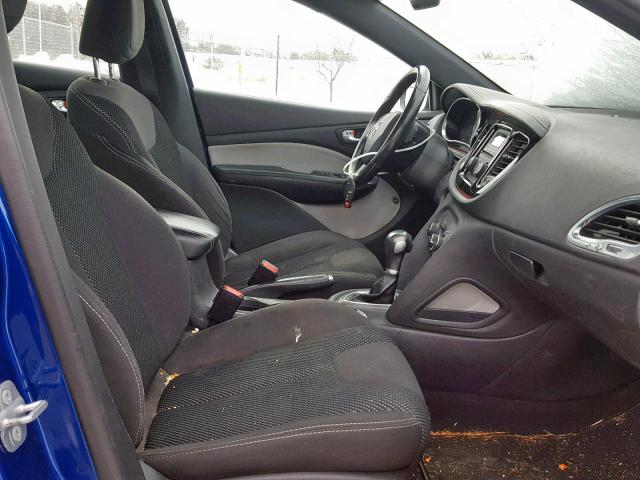 1C3CDFBB9ED860373 - 2014 DODGE DART SXT BLUE photo 5