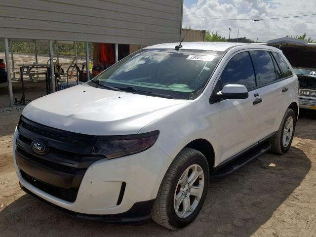 2FMDK3JC3BBB37453 - 2011 FORD EDGE SEL WHITE photo 2