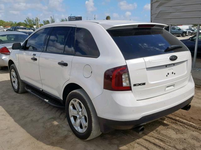 2FMDK3JC3BBB37453 - 2011 FORD EDGE SEL WHITE photo 3