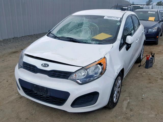 KNADM5A31D6098368 - 2013 KIA RIO LX WHITE photo 2