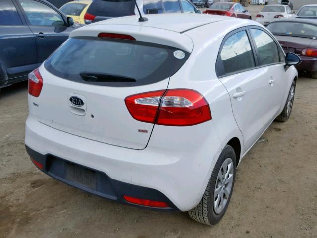 KNADM5A31D6098368 - 2013 KIA RIO LX WHITE photo 4