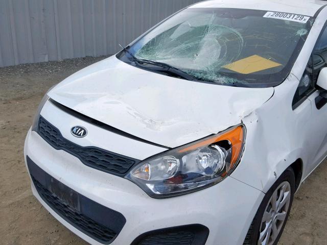 KNADM5A31D6098368 - 2013 KIA RIO LX WHITE photo 9