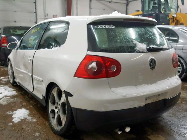 WVWFV71K67W273892 - 2007 VOLKSWAGEN NEW GTI FA WHITE photo 3