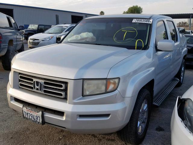 2HJYK16576H522419 - 2006 HONDA RIDGELINE SILVER photo 2