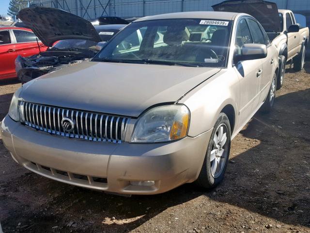 1MEFM40135G611510 - 2005 MERCURY MONTEGO LU BEIGE photo 2