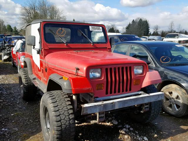 2J4FY29S4MJ150362 - 1991 JEEP WRANGLER / RED photo 1