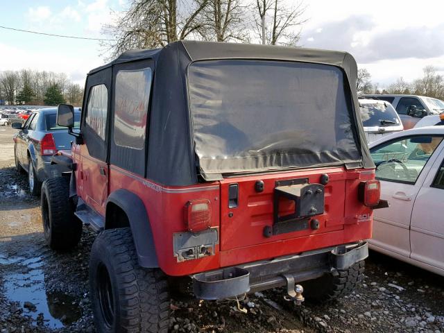 2J4FY29S4MJ150362 - 1991 JEEP WRANGLER / RED photo 3