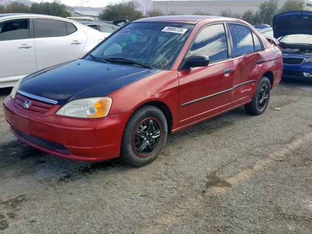 2HGES16231H594340 - 2001 HONDA CIVIC DX RED photo 2