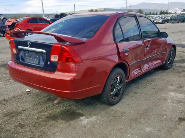 2HGES16231H594340 - 2001 HONDA CIVIC DX RED photo 4