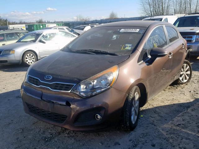 KNADN5A32D6096562 - 2013 KIA RIO EX BROWN photo 2