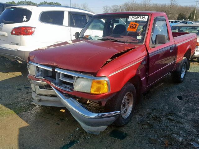 1FTCR10A1RUD14019 - 1994 FORD RANGER RED photo 2