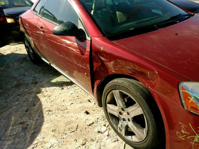 1G2ZH361284253847 - 2008 PONTIAC G6 GT BURGUNDY photo 9