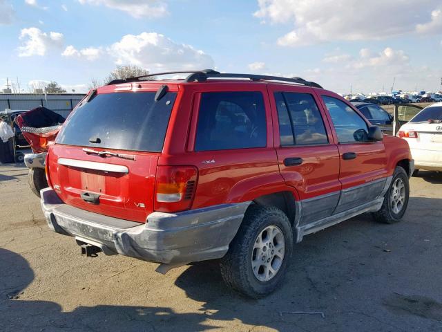 1J4GW48N7YC267922 - 2000 JEEP GRAND CHER RED photo 4