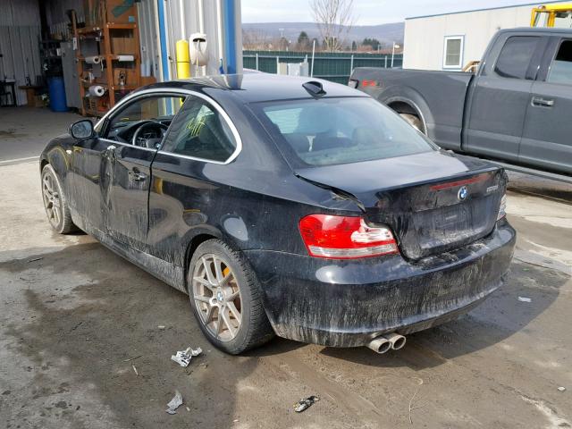 WBAUP9C59BVL90527 - 2011 BMW 128 I BLACK photo 3