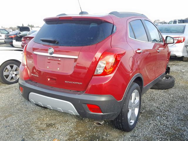 KL4CJASB0GB658862 - 2016 BUICK ENCORE RED photo 4