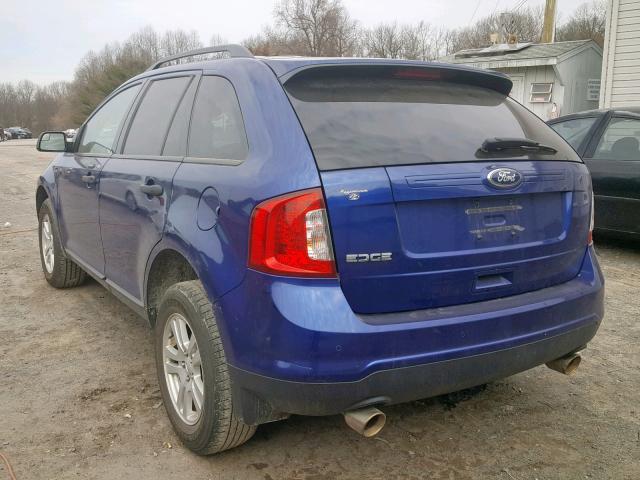 2FMDK3GC1DBA73049 - 2013 FORD EDGE SE BLUE photo 3