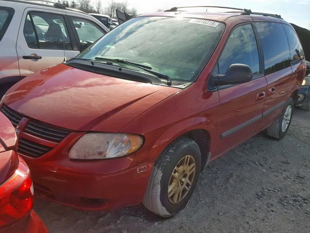 1D4GP45R97B215967 - 2007 DODGE CARAVAN SX MAROON photo 2