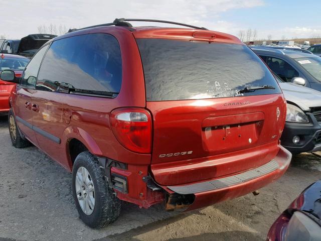 1D4GP45R97B215967 - 2007 DODGE CARAVAN SX MAROON photo 3