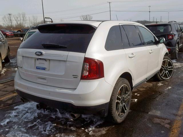 2FMDK4JC7EBB17653 - 2014 FORD EDGE SEL WHITE photo 4