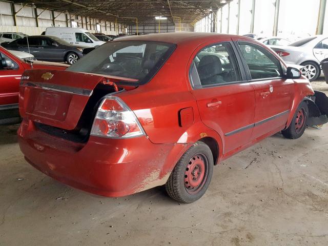 KL1TD5DE5BB242687 - 2011 CHEVROLET AVEO LS RED photo 4