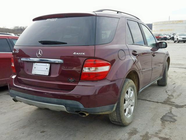 4JGBB86EX7A185792 - 2007 MERCEDES-BENZ ML 350 BURGUNDY photo 4