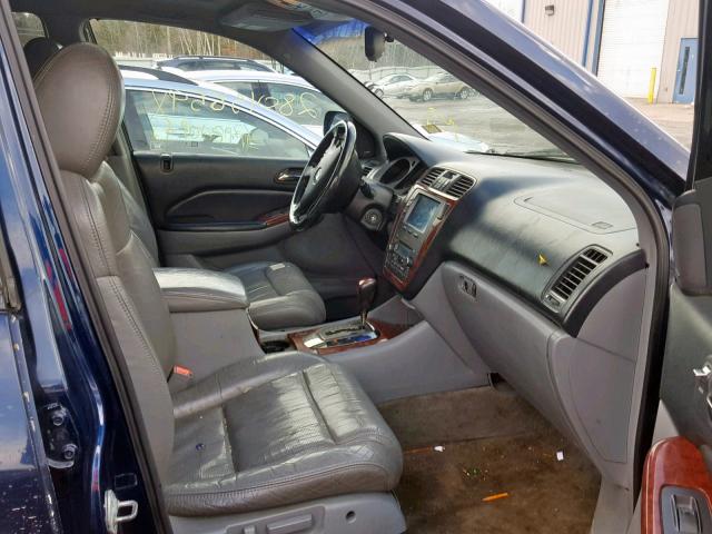 2HNYD18604H523391 - 2004 ACURA MDX TOURIN BLUE photo 5