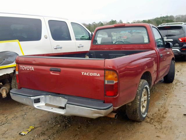 4TANL42N8YZ581859 - 2000 TOYOTA TACOMA RED photo 4