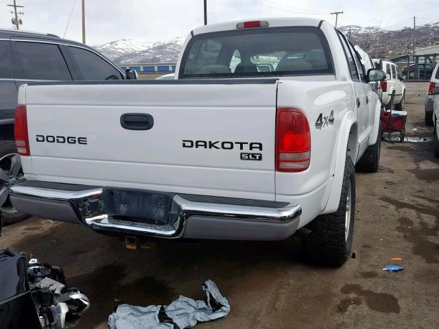 1D7HG48N63S344291 - 2003 DODGE DAKOTA QUA WHITE photo 4