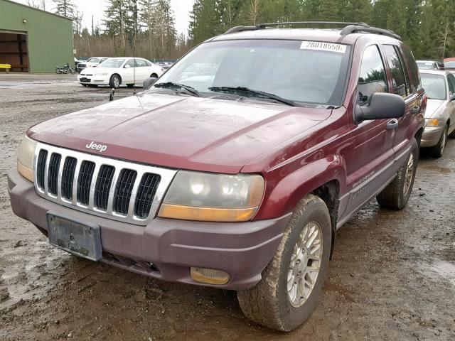 1J4GW48N01C602783 - 2001 JEEP GRAND CHER MAROON photo 2