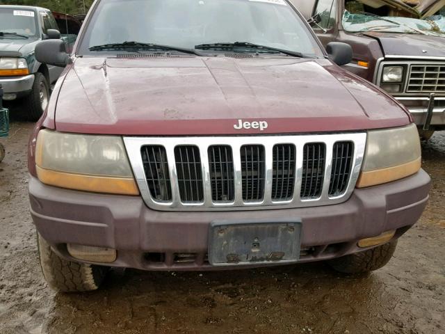 1J4GW48N01C602783 - 2001 JEEP GRAND CHER MAROON photo 7