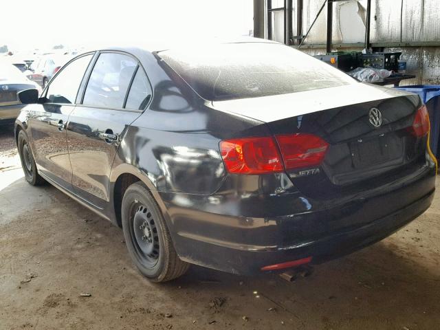 3VW2K7AJ4CM385385 - 2012 VOLKSWAGEN JETTA BASE Սև լուսանկար 3