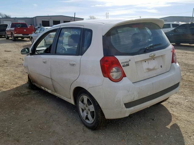 KL1TD66E19B390011 - 2009 CHEVROLET AVEO LS WHITE photo 3