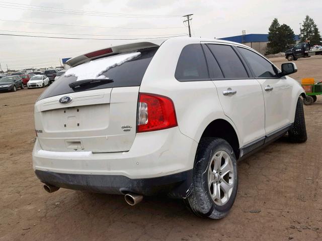 2FMDK4JC2BBA13468 - 2011 FORD EDGE SEL WHITE photo 4