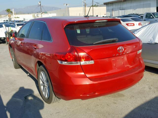 4T3ZA3BB1AU020923 - 2010 TOYOTA VENZA BASE RED photo 3