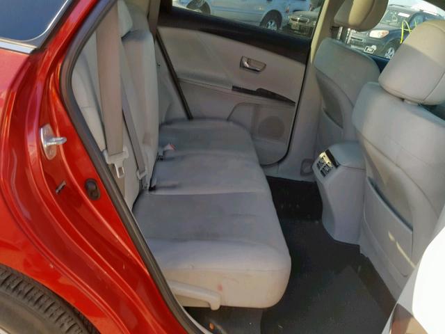 4T3ZA3BB1AU020923 - 2010 TOYOTA VENZA BASE RED photo 6