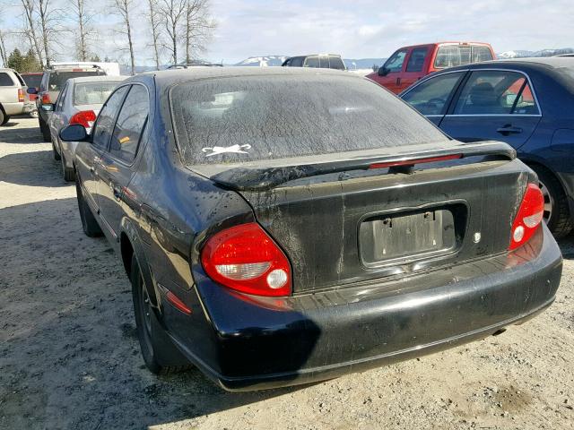 JN1CA31D11T804355 - 2001 NISSAN MAXIMA GXE BLACK photo 3