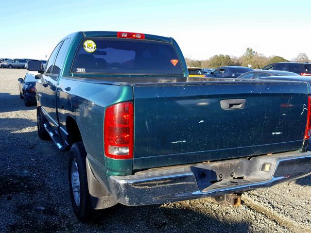 3D7KU28D74G124581 - 2004 DODGE RAM 2500 S GREEN photo 3