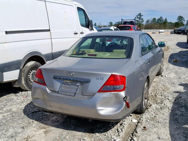 JNKAY41E53M000568 - 2003 INFINITI M45 SILVER photo 4