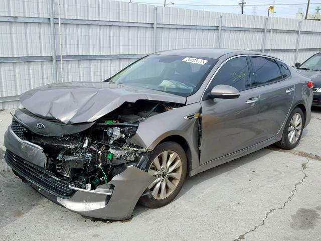 5XXGU4L30GG042242 - 2016 KIA OPTIMA EX SILVER photo 2