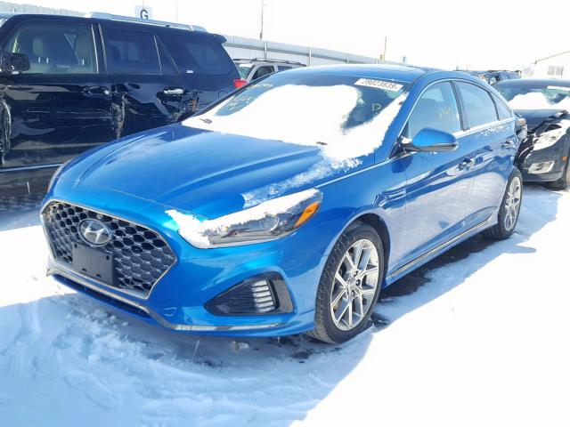 5NPE34AB2JH634158 - 2018 HYUNDAI SONATA SPO BLUE photo 2