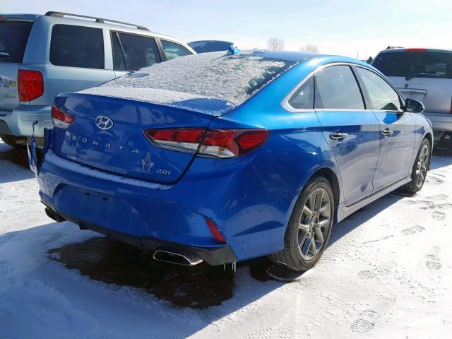 5NPE34AB2JH634158 - 2018 HYUNDAI SONATA SPO BLUE photo 4