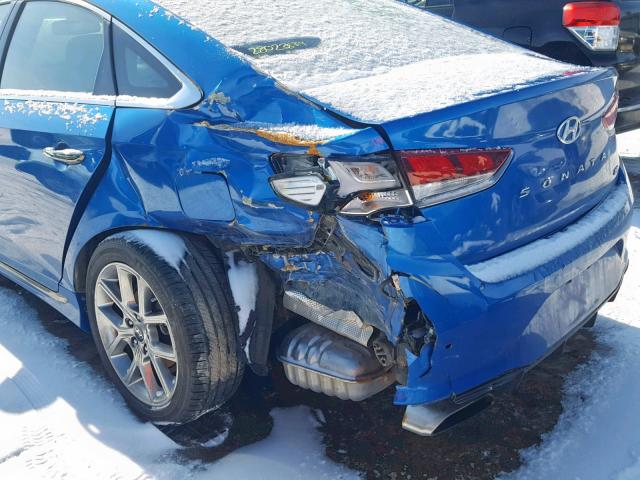 5NPE34AB2JH634158 - 2018 HYUNDAI SONATA SPO BLUE photo 9