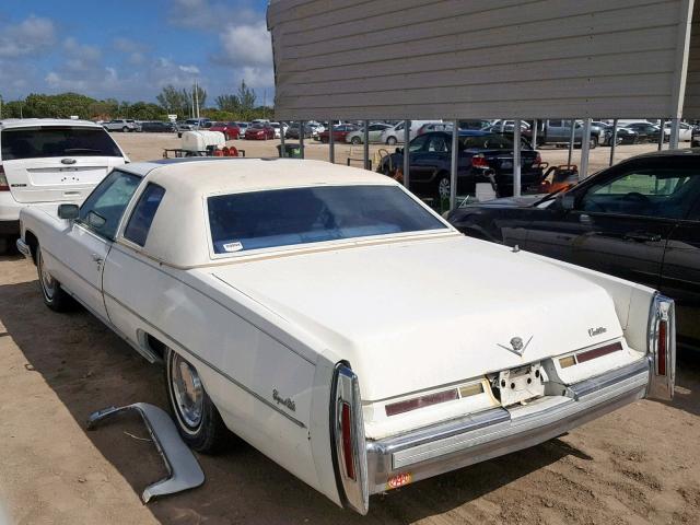 6D47S5Q209456 - 1975 CADILLAC COUPE DEVI WHITE photo 3