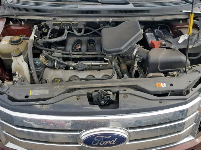 2FMDK3JC2ABA08425 - 2010 FORD EDGE SEL BURGUNDY photo 7