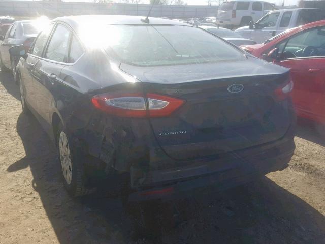 3FA6P0G79DR191969 - 2013 FORD FUSION S BLACK photo 3