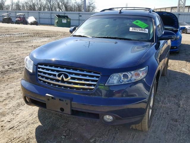 JNRAS08W85X214613 - 2005 INFINITI FX35 BLUE photo 2