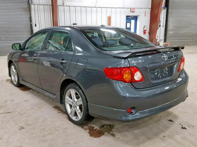 2T1BE40E39C027502 - 2009 TOYOTA COROLLA XR GRAY photo 3