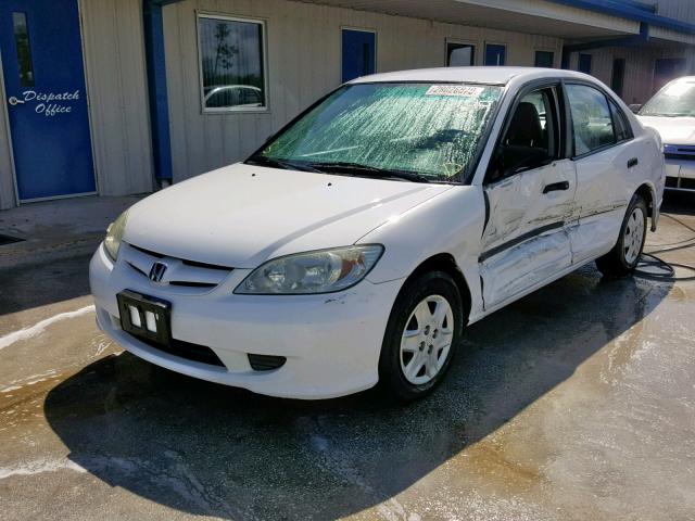 1HGES16314L005754 - 2004 HONDA CIVIC DX V WHITE photo 2