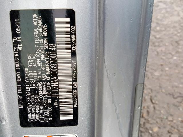 JF1ZNAA10G9700148 - 2016 TOYOTA SCION FR-S SILVER photo 10