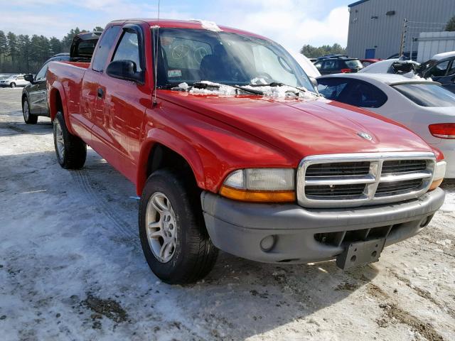 1D7HG12K64S574430 - 2004 DODGE DAKOTA SXT RED photo 1